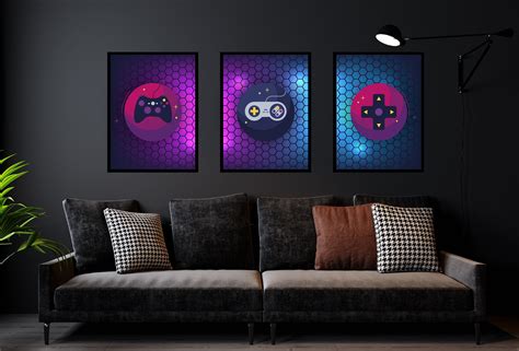 Set Of 3 Gaming Posters Gaming Print Video Game Decor Video Game