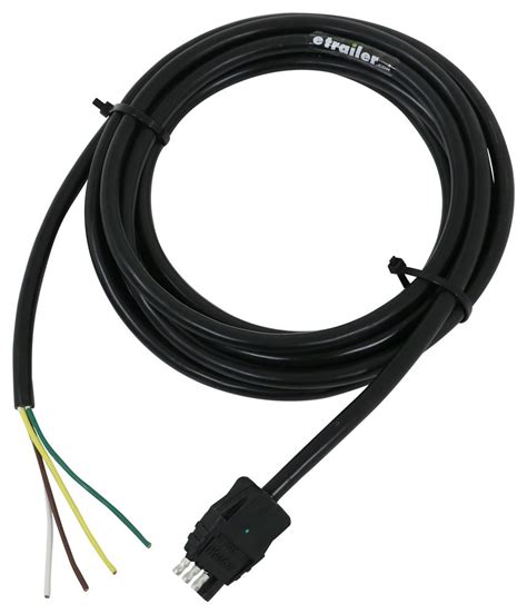 Rated for 7.5 amps per circuit. Wesbar 4-Pole Flat Connector w/ Jacketed Cable - Trailer End - 14' Long Wesbar Wiring W787274