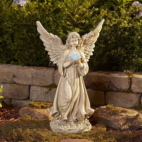 Brand New Large Angel With Solar Bird Figurine Statue Vintage Ceramic