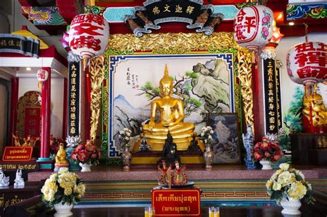 guan yu or san chao rong thong chinese shrine for thai people travelers travel visit and respect