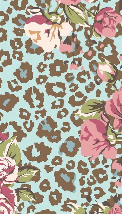 Blue Pink Leopard Print Floral Iphone Phone Background
