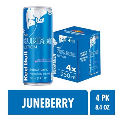 Red Bull Sea Blue Energy Drink Multipack Cans 4 Pk 84 Fl Oz Kroger