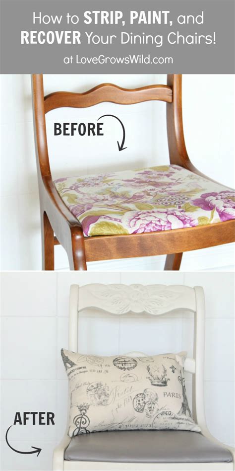 Dining Chair Makeover How To Strip Paint And Recover Chairs Love