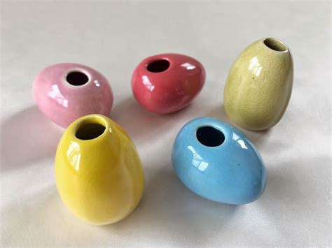 Set Of 5 Ceramic Bud Vases Small Home Decor Bud Vase Set Etsy