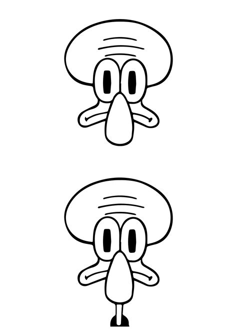 Squidward Drawing Outline