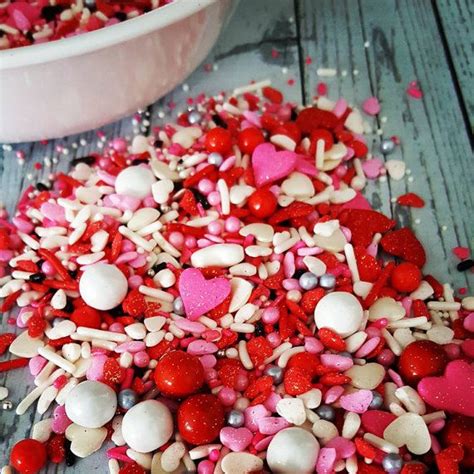 Valentine Sprinkle Mix Custom Sprinkles Red By Sugarprintcess Sprinkles Edible Image Cake