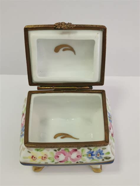 Vintage Limoges Hand Painted Porcelain Box Trinket Box Etsy