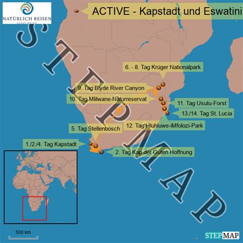 Eswatini is the second smallest state in africa after gambia. StepMap - Active - Kapstadt und Eswatini - Landkarte für ...