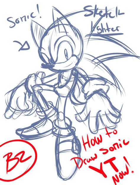 Youtube How To Draw Sonic Sketch Only By Omiza Zu On Deviantart