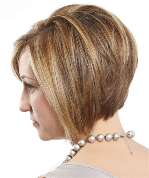How to cut a bob. Short Straight Layered Dark Blonde Bob Haircut with Side ...