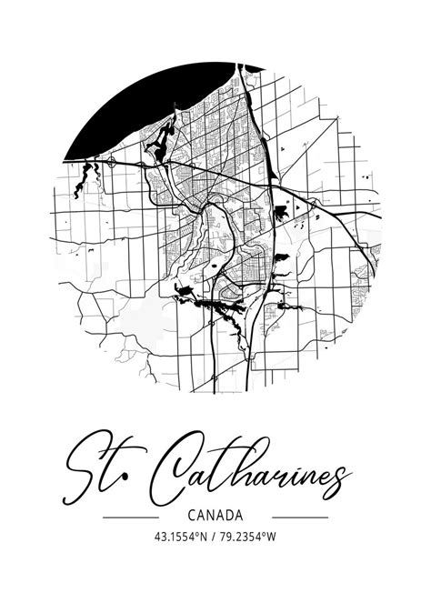 St Catharines Area Map Poster By Tien Stencil Displate