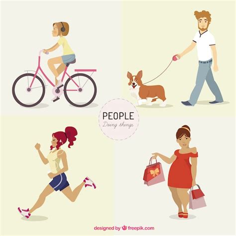 Premium Vector Hand Drawn People Doing Funny Things