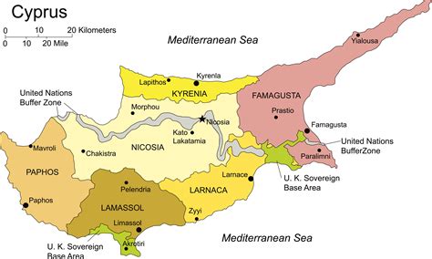Regions Of Cyprus Map