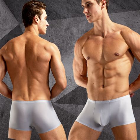 4pcslot Brand Underwear Men Boxer Shorts Homme Sexy Solid Ice Silk U Convex Pouch Seamless