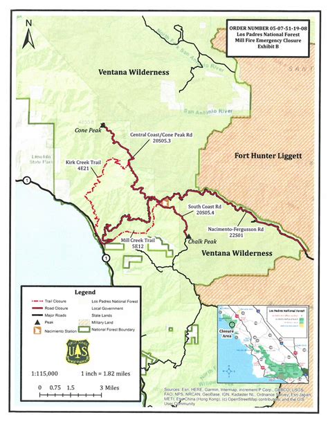Los Padres National Forest Map Maps For You