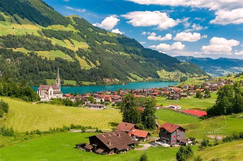 Swiss Village Lungern Switzerland Stock Photo Containing Switzerland