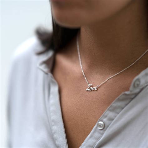 Silver Love Necklace By Hersey Silversmiths