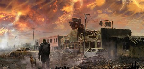Digital Art Apocalyptic Science Fiction Fire Concept Art Explosion