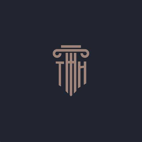 Th Initial Logo Monogram With Pillar Style Design For Law Firm And