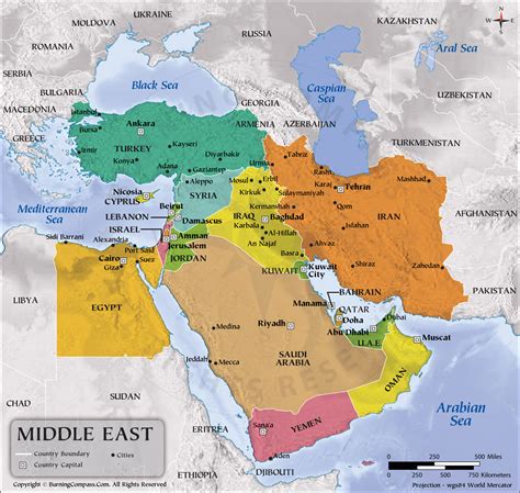 Middle East Political Map Wall Map Lupon Gov Ph