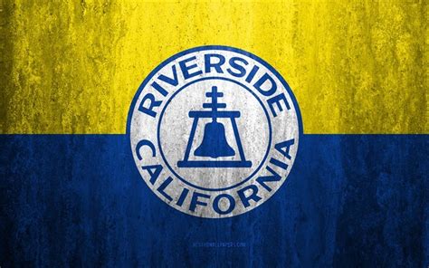Download Wallpapers Flag Of Riverside California 4k Stone Background