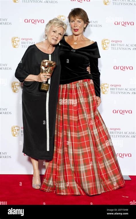 Julie Walters With The Academy Fellowship Award Alongside Presenter
