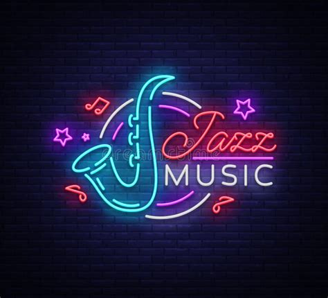 La Música De Jazz Es Una Señal De Neón Símbolo Logotipo Del Neón