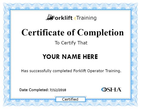 Free Forklift Certification Card Template Templates Printable