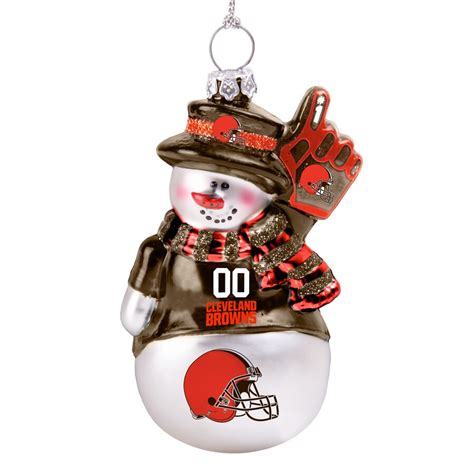 Cleveland Browns Glitter Snowman Ornament