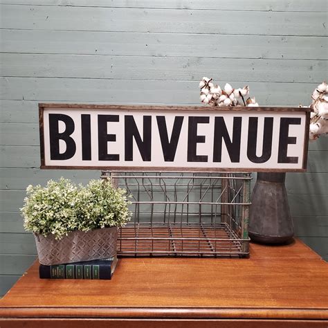 French Welcome Sign Bienvenue Sign Rustic French Decor French