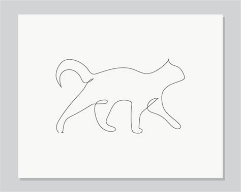 Premium Vector Cat Continuous One Line Illustration