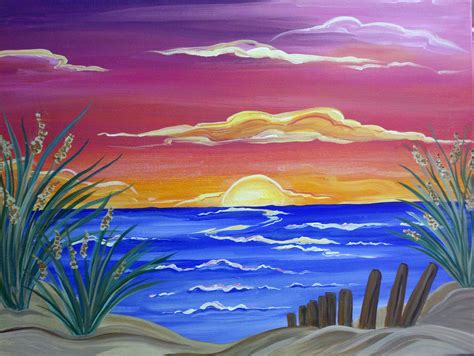 Beautiful Ocean Sunset Painting