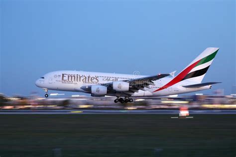 Emirates Airbus A380 Taking Off From Munich Airport Muc Editorial