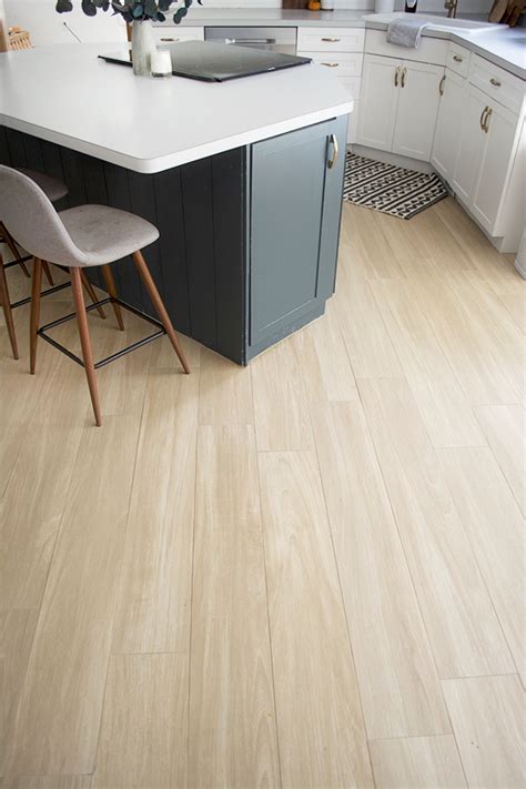 Light wood floors, like maple hardwood flooring , are very common. Our New Wood Look Tile Floors | brepurposed