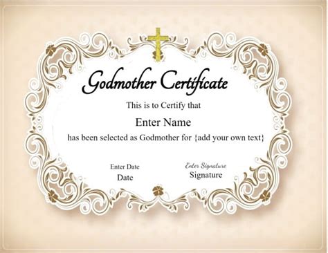 Godparent Certificate Template Download Printable Pdf Templateroller