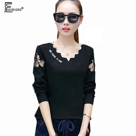 Autumn Winter Tops New Hot Selling Fashion Women Long Sleeve Casual T Shirt Red White Black Mesh