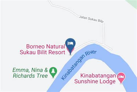 Borneo Natural Sukau Bilit Resort Mapa Bahagian Sandakan Sabah