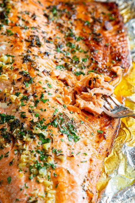Cooking Salmon Fillets In Foil Whole Salmon Fillet Baked In Foil In