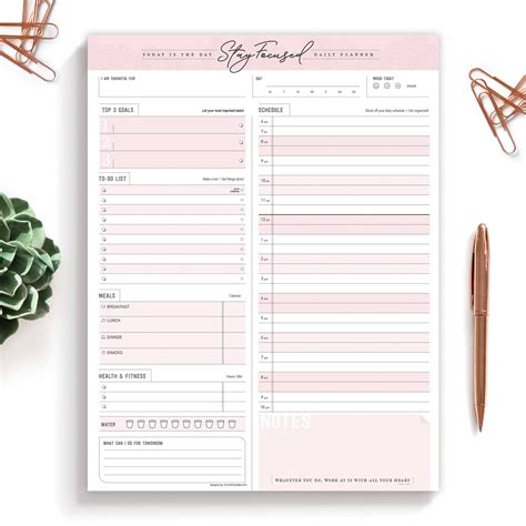 Buy Daily Planner Notepad To Do List Schedule 50 Tear Off Premium Stay