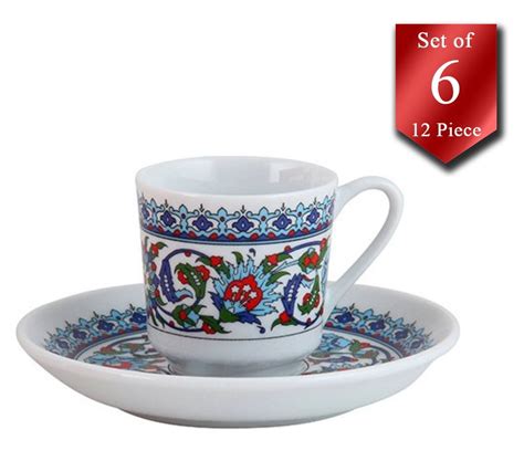 Turkish Coffee Cups Set Espresso Cups With Saucers Porcelain Fancy