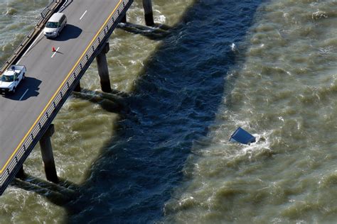 Officials Truck Plunges Off Bridge Into Chesapeake Bay