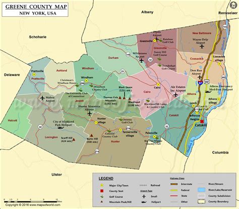 Greene County Map Map Of Greene County New York