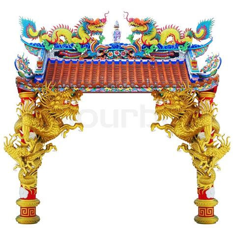 Chinese Style Dragon Statue In Temple Stock Image Colourbox