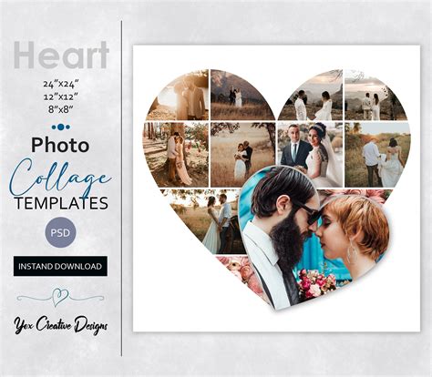 Heart Photo Collage Template In X Love Collage Photography