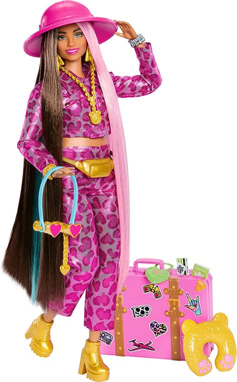 Barbie Travel Doll With Safari Fashion Extra Fly Pink Animal Print