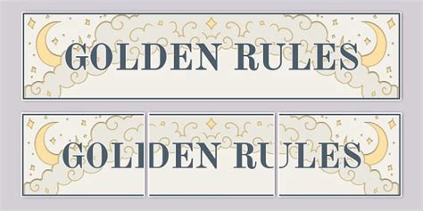 Celestial Themed Golden Rules Display Banner Teacher Made
