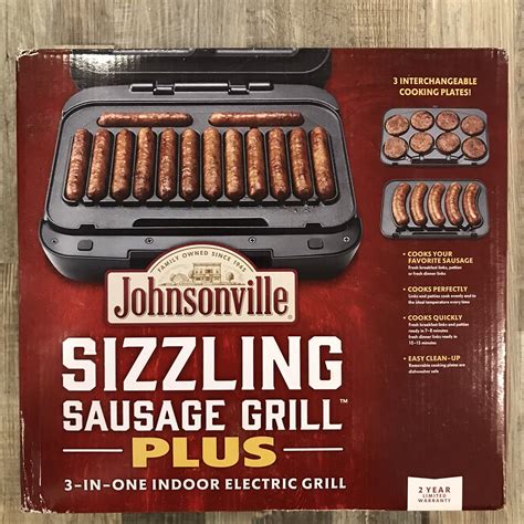 Johnsonville Sizzling Sausage Grill Plus 3 In 1 Indoor Electric Grill