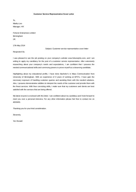Simple cover letter for customer service representative. 2021 Customer Service Cover Letter - Fillable, Printable ...