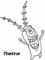 Spongebob Coloring Pages Plankton Cartoon Bob Squarepants sketch template