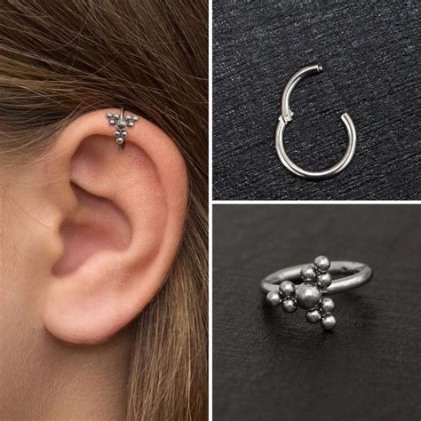 Titanium Tragus Earring Hoop Cartilage Piercing Rook Piercing Implant